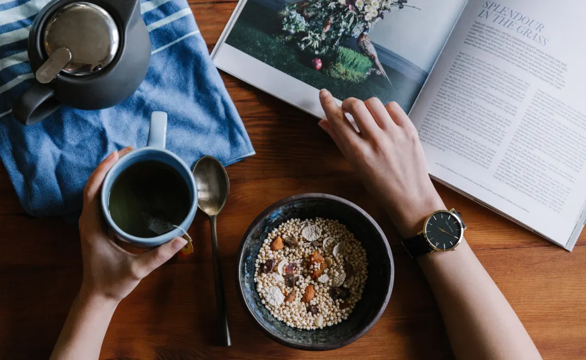 watch person coffee grain